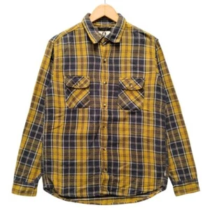 GOODENOUGH Check flannel shirt Long sleeve Yellow L Genuine / 51066 - Picture 1 of 7