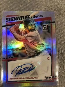 2020 PANINI DONRUSS BASEBALL DEIVY GRULLON SS-DG SIGNATURE SERIES AUTO PHILLIES - Picture 1 of 2