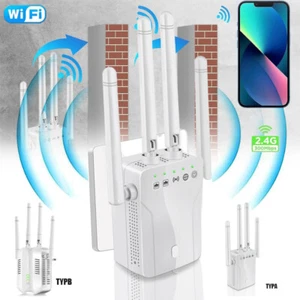 WLAN 300Mbps Repeater Router Range Wifi Signal Verstärker Access Point Booster - Afbeelding 1 van 16