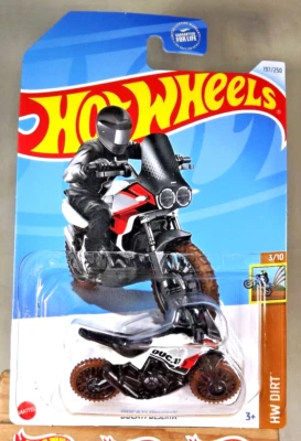 Hot Wheels #197 HW Dirt 3/10 DUCATI DESERTX branco com rodas marrons BlackMCLace 2024 - Imagem 1 de 4
