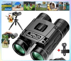 500X25 Portable Hd 5000M/50000M Binoculars Telescope Folding Long-Distance - Picture 1 of 19