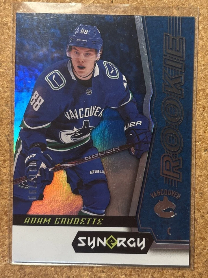 2018-19 Upper Deck Synergy Rookies Blue Adam Gaudette #51    031/799 - Image 1 of 2