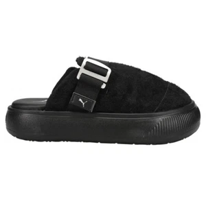 PUMA Suede Mayu Mule Platform Slide Womens Black Casual Sandals 38673001 - Picture 1 of 6