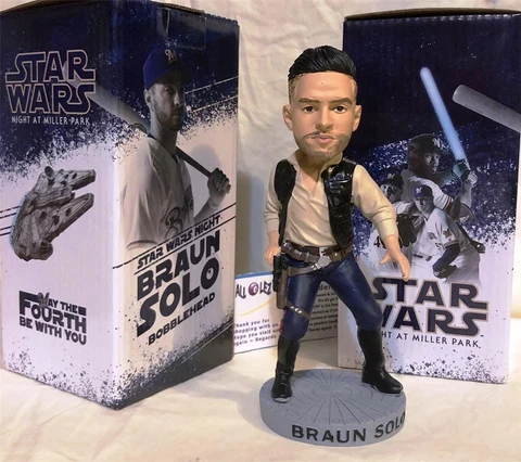 2018 MILWAUKEE BREWERS RYAN BRAUN SOLO "STAR WARS" SE SGA BOBBLEHEAD ⚾️NIB⚾️ Cover