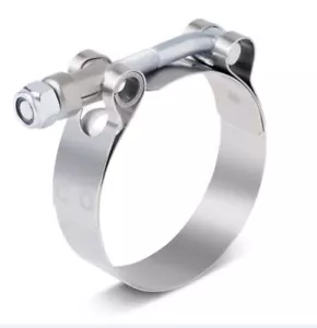 1.5" EXHAUST CLAMP STAINLESS STEEL T BOLT HOSE PIPE NEW MOTORCYCLE 1.37"-1.57" - Bild 1 von 1