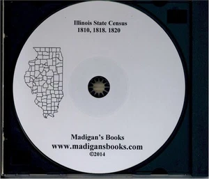 Censimento dello Stato dell'Illinois, 1810 1818 1820 IL storia genealogia - Foto 1 di 2