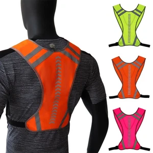 Chaleco Chaleco Reflectante de Seguridad Amarillo HI Vis Moto Ciclismo Correr Chaqueta Reino Unido - Imagen 1 de 16