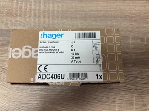 HAGER RCBO ADB406U New and boxed - Picture 1 of 1
