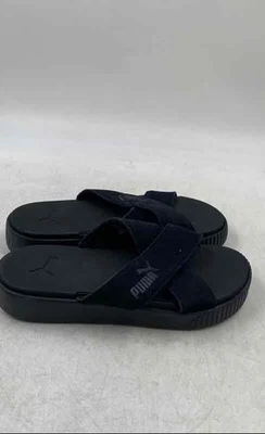 Puma Womens Black Leather Slip-On Flat Casual Slide Sandals Size 10.5 - Image 1 of 4