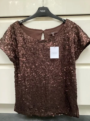*BNWT* Next Sequin Sparkly Top Christmas Party Size 8 - Image 1 of 4