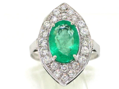 Smaragd Ring 750 18K Weißgold columbianischer Smaragd  22 Brillanten  Zertifikat - Bild 1 von 4