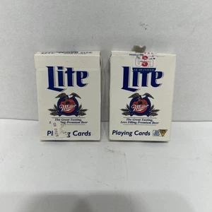 Lot of 2 Miller Genuine Draft and Miller Lite Playing Cards. Never Used - Picture 1 of 4