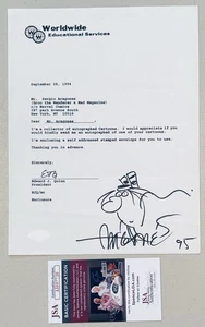 Sergio Aragones Signed Autographed 8.5 x 11 Letter w Sketch JSA Cartoonist Mad - Picture 1 of 1
