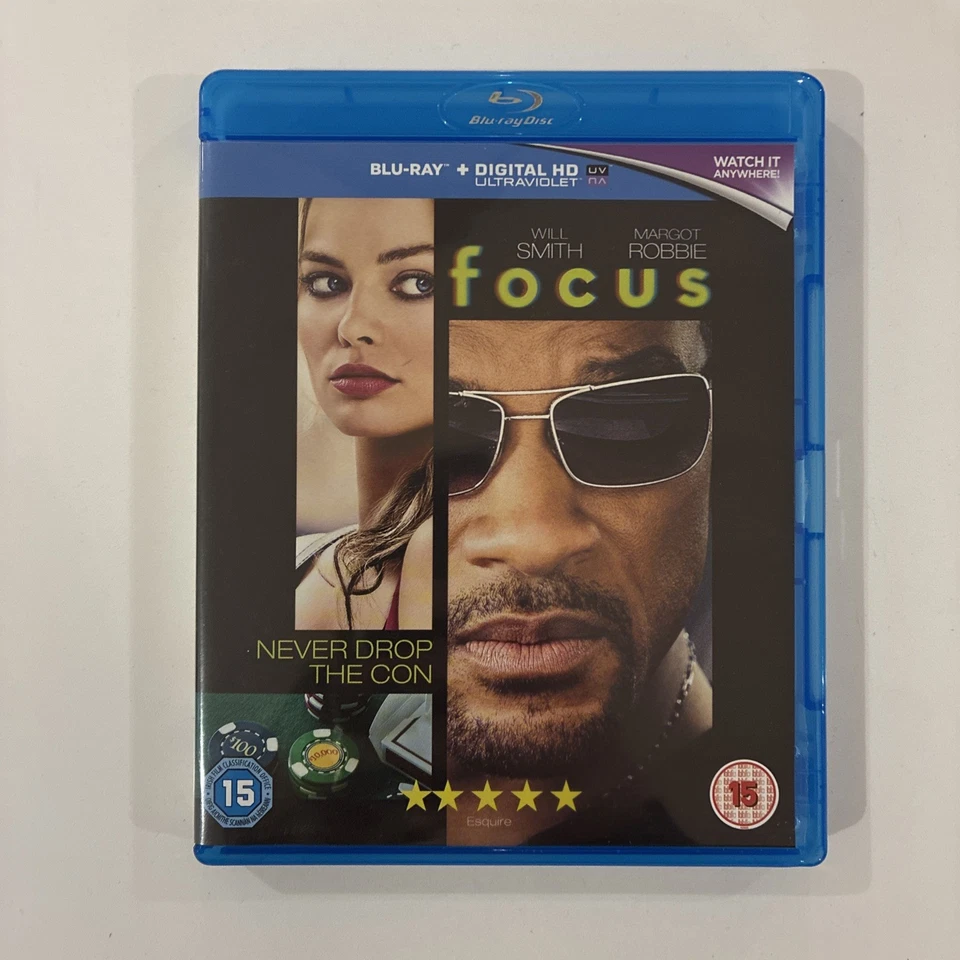 Focus (Blu-ray, 2015) Will Smith Margot Robbie Movie Film Free Post - Image 1 of 3