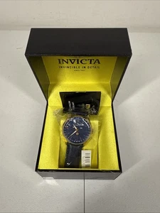 Invicta Vintage Niño Modelo 37075 - Reloj Hombre Cuarzo Fase Lunar Cuero Azul Marino Bnd - Imagen 1 de 7