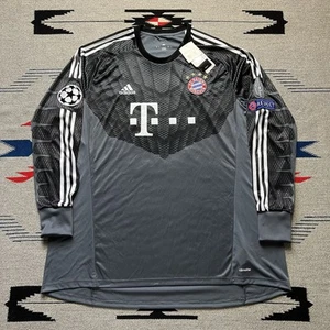 NWT Adidas Mens Sz 2XL Bayern Munich Goalkeeper Soccer Jersey 2014 Longsleeve - Picture 1 of 9