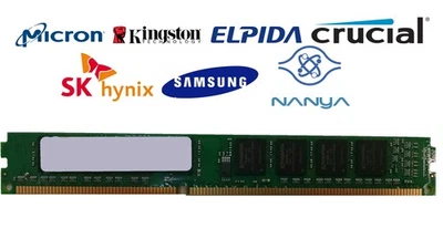 Lot of 2 Major Brand 4 GB PC3-10600 (DDR3-1333) 1Rx8 DDR3 Low Profile Desktop - Image 1 of 2