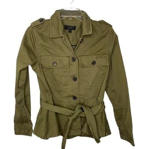 Giacca utility J.Crew Wms XS verde oliva con cintura peplo ritagliato Granola ragazza autunno - Foto 1 di 8