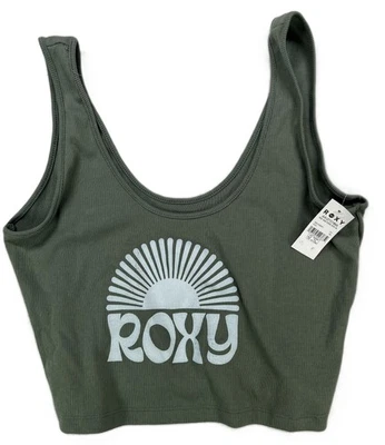 Roxy Juniors' Ribbed Rise and Shine Dive in Tank Top Agave Green Size XXL NWT - Image 1 of 4