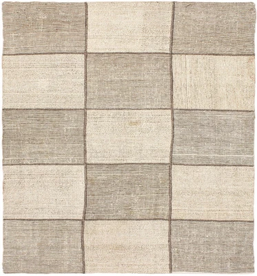 Traditional Vintage Hand Woven Oriental Carpet 4'0" x 6'7" Cotton Kilim Area Rug - Image 1 of 4