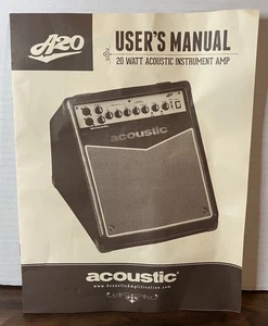 Amplificatore A20 Acoustic 20W - Solo manuale istruzioni originale - Foto 1 di 3