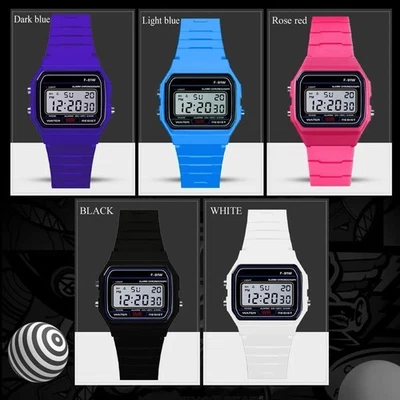F 91W Classic Digital Resin Strap Watch Stopwatch Chronograph Sport Unisex Men - Image 1 of 4