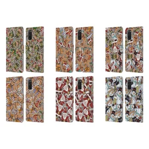 HEAD CASE DESIGNS CHRISTMAS PRINTS LEATHER BOOK WALLET CASE FOR SAMSUNG PHONES 2 - Picture 1 of 12