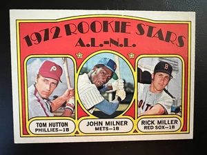 1972 Topps A.L-N.L Rookie Stars #741 Tom Hutton John Milner Rick Miller (RC) - Picture 1 of 2