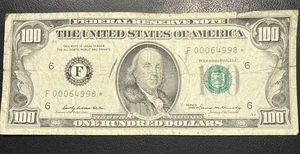 1969 $100 One Hundred Dollar Small Head Star Note F 00064998 * Low Serial # - Picture 1 of 2