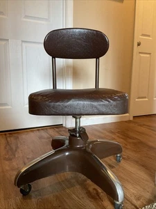 Hamilton Cosco Brown Swivel Industrial Mid Century Modern Tanker Chair Office - Picture 1 of 4
