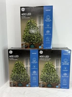 3 Lot GE 400 LED EZ Light Tree Wrap Net Christmas Tree Holiday Warm White Energy - Image 1 of 4