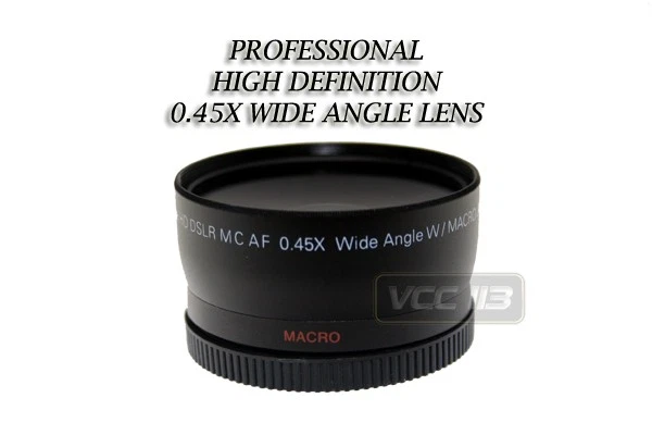 58mm Vivitar 0.43x Wide-Angle W/ Removable Macro 4 Canon 18-55mm T1i XSi XTi - Image 1 of 1