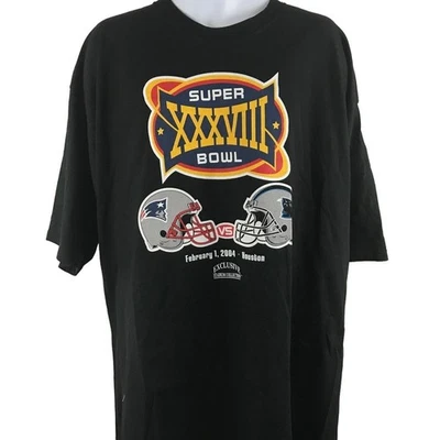 Camiseta Reebok Super Bowl 2004 negra New England Patriots Jacksonville Jaquars 2XL Foto 1 de 4