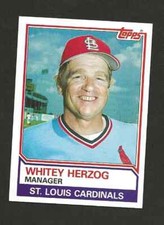 1983 TOPPS BASEBALL CARD # 186 WHITEY HERZOG St Louis Cardinals  mint