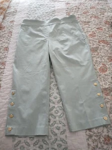 NWT Liz Claiborne Women's Green Sage Slim Leg Crop Pants - Size 12 - Picture 1 of 4