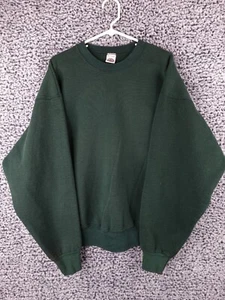Suéter De Colección Años 90 Munsingwear Súper Algodón Verde Bosque Peso Pesado Cuello Redondo XXL - Imagen 1 de 14