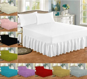 Extra Deep Fitted Valance Sheet Bed Sheets 100% Poly Cotton Single Double King - Picture 1 of 24