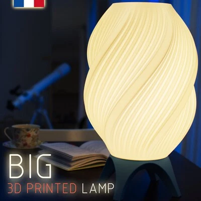 Lámpara de mesa grande impresa en 3D 20"/50 cm | Lámpara de mesa alta espiral Foto 1 de 4