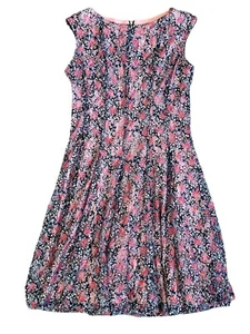 Danny and Nicole Womens Size 8 Fit And Flare Dress Floral Sleeveless Lined Lace - Picture 1 of 8