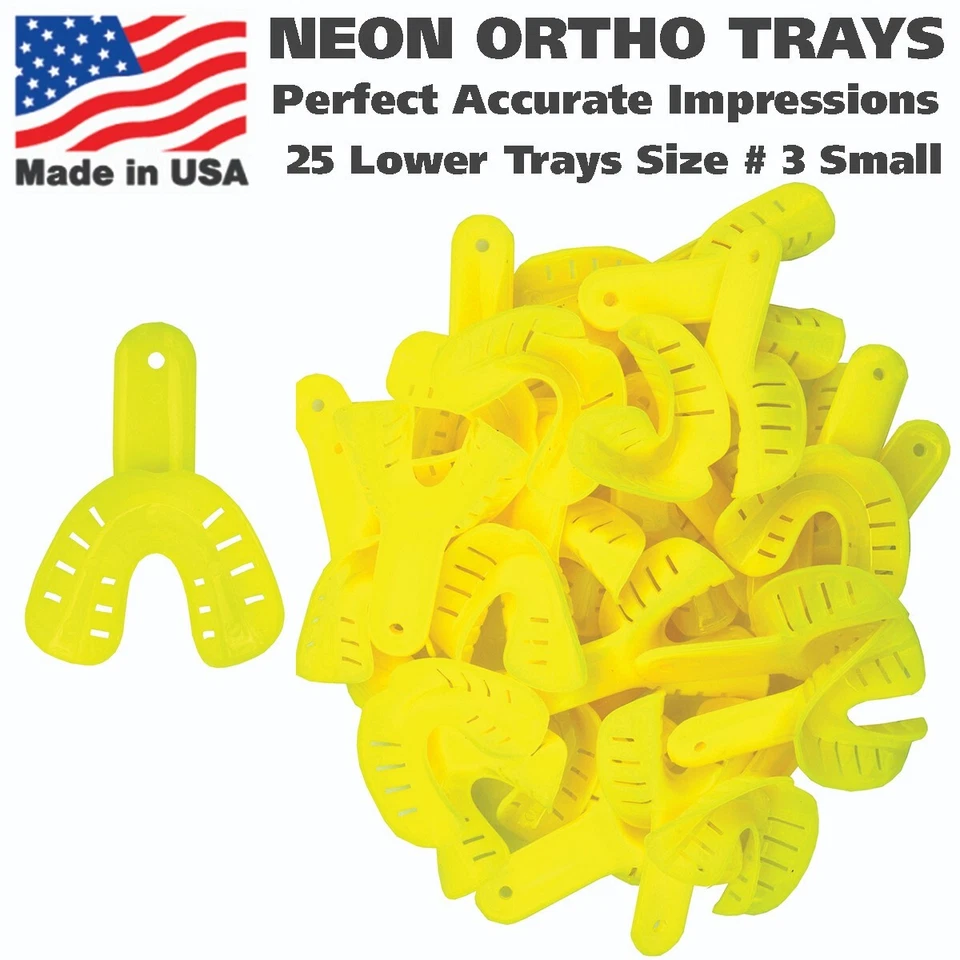 25 piezas Bandejas de Impresión Dental Ortodoncia Perforadas Desechables #3 L para Adultos  Foto 1 de 1