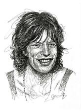 Mick Jagger Portrait Original Scribble DIN A4 Zeichnung Kunst Malerei Jannys ART