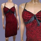 Vintage 90s Le Chateau Dress Red Glitter Stretch Wiggle Sweetheart Cocktail M