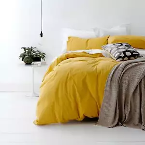 European Vintage Cotton Quilt Cover Misted Yellow - Picture 1 of 1