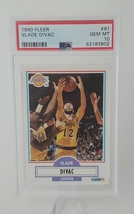 VLADE DIVAC 1990 Fleer #91 RC Rookie PSA 10 GEM MINT HOF Lakers - Picture 1 of 2