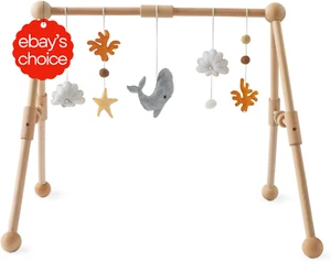 Wooden Baby Play Gym with 5 Detachable Toys Stage-Based Developmental Activity f - Picture 1 of 12