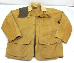 Vintage SafTbak Canvas Upland Hunting Jacket Mens Heavily Worn Small Game Coat - Picture 1 of 12