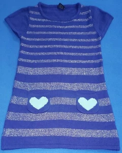 Faded Glory Girls Blue Sweater Dress w Silver Metallic acc. Size L (10-12) - Picture 1 of 3