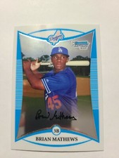 2008 Topps Baseball Card 1st Bowman Chrome. Brian Mathews    BCP94
