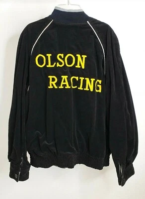 Current Seen Size XL Coat Chambray/Corduroy VINTAGE Pockets "Olson Racing" - Image 1 of 4