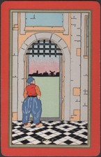 Playing Cards 1 Single Card Old Vintage US Named ** DOLF ** Dutch Boy Portcullis